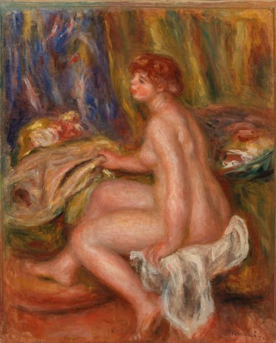 Zittende vrouwelijke naakt door Pierre Auguste Renoir